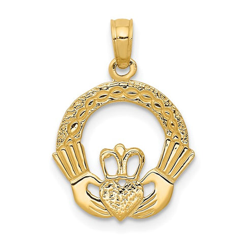 10 Karat Yellow Gold Claddagh Pendant