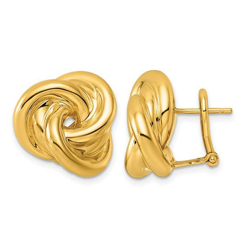 14 Karat Yellow Gold Love Knot Post Earrings