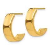 14 Karat Yellow Gold Post Half Hoop Earring