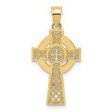 14K Rose Gold Celtic Ladies Cross