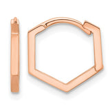14 Karat Rose Gold Hinged Geometric Hoops