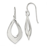Sterling Silver Polished Teardrop Dangle Earrings