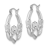 Sterling Silver Claddagh Hoop Earrings