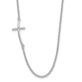 Gold Plated Sterling Silver Sideways Cross Necklace