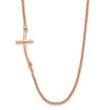 Gold Plated Sterling Silver Sideways Cross Necklace