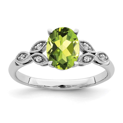 Peridot and Diamond Ring