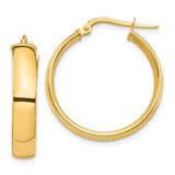 14k Yellow Gold High Polished 5mm Hoop Earrings