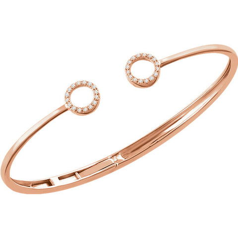 Rose Gold Ladies Diamond Circle Bracelet