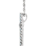14 Karat White Gold Petite Diamond Cross & Chain