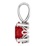 14K White Gold Lab Created Ruby Solitaire Pendant