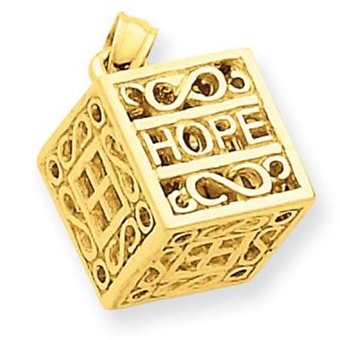 14 Karat Yellow Gold Prayer Box Pendant
