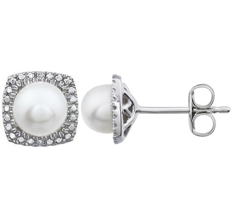 Sterling Silver June Birthstone Halo Earrings