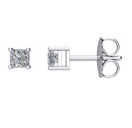 Princess Cut Diamond Stud Earrings