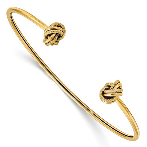 14K Yellow Gold Love Knot Cuff Bangle