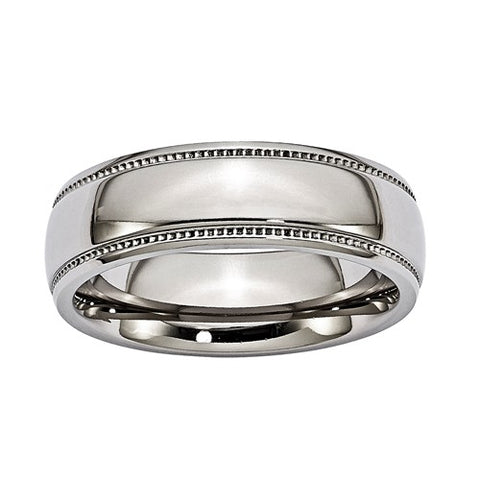 Titanium Milgrain Edge Wedding Band