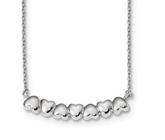 Sterling Silver Heart Bar Necklace