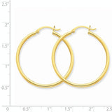 14 Karat Yellow Gold 2mm Hoop Earrings