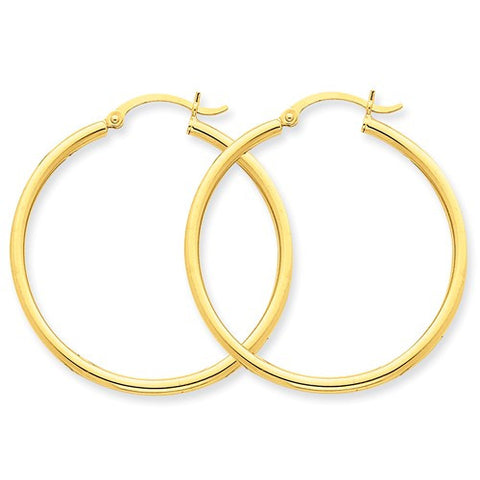 14 Karat Yellow Gold 2mm Hoop Earrings
