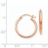 14 Karat Rose Gold 2mm Hoop Earrings small
