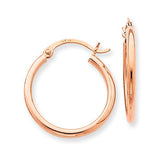 14 Karat Rose Gold 2mm Hoop Earrings small