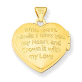 14 Karat Yellow Gold Claddagh Locket