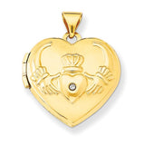 14 Karat Yellow Gold Claddagh Locket